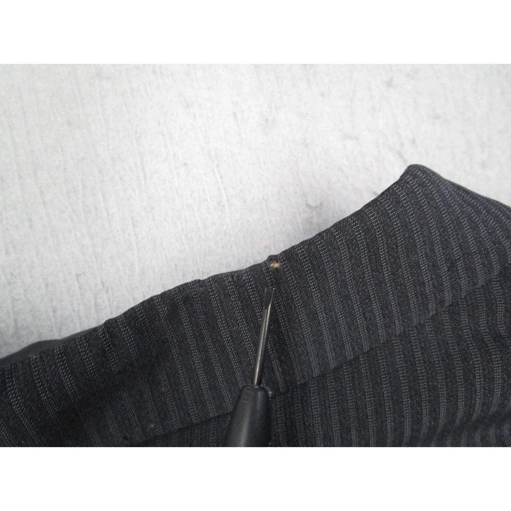 Armani Collezioni Mens Black Pinstripe Wool Silk Suit Made in Italy